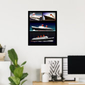 Berühmte Ocean Liners Poster (Heimbüro)