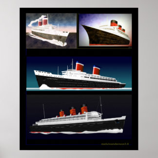 Berühmte Ocean Liners Poster