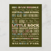 Berühmte Orte des Kleinen Felsens, Arkansas. Postkarte (Vorderseite)