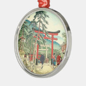 Berühmte Orte von Kyoto - Fushimi Inari Landschaft Ornament Aus Metall (Links)