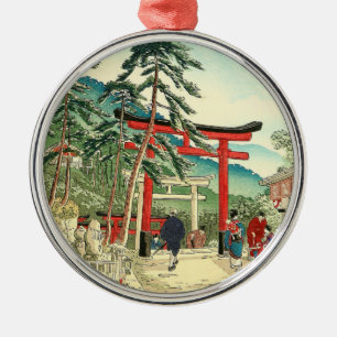 Berühmte Orte von Kyoto - Fushimi Inari Landschaft Ornament Aus Metall