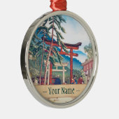 Berühmte Orte von Kyoto- - FushimiInari Landschaft Silbernes Ornament (Rechts)