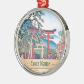 Berühmte Orte von Kyoto- - FushimiInari Landschaft Silbernes Ornament (Links)