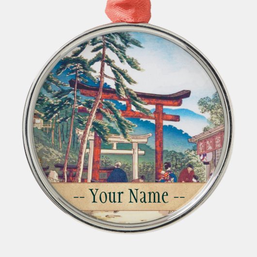 Berühmte Orte von Kyoto- - FushimiInari Landschaft Silbernes Ornament (Vorne)