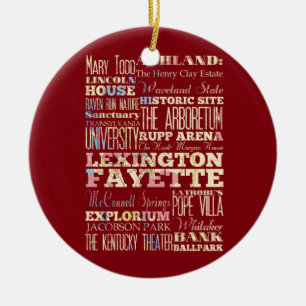 Berühmte Orte von Lexington Fayette, Kentucky Keramik Ornament