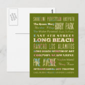 Berühmte Orte von Long Beach, Kalifornien. Postkarte (Vorne/Hinten)