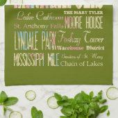 Berühmte Orte von Minneapolis, Minnesota Handtuch (Gefaltet)