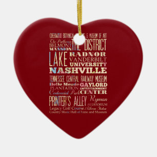 Berühmte Orte von Nashville, Tennessee Keramikornament