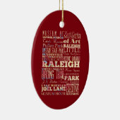 Berühmte Orte von Raleigh, North Carolina. Keramikornament (Rechts)