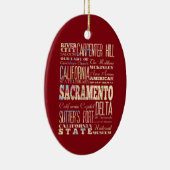 Berühmte Orte von Sacramento, Kalifornien Keramikornament (Rechts)