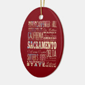 Berühmte Orte von Sacramento, Kalifornien Keramikornament (Links)