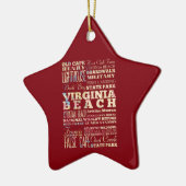 Berühmte Orte von Virginia Beach, Virginia Keramik Ornament (Links)