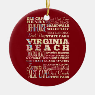 Berühmte Orte von Virginia Beach, Virginia Keramikornament