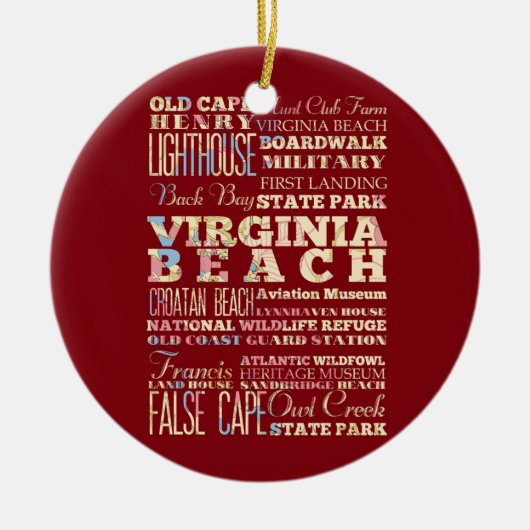Berühmte Orte von Virginia Beach, Virginia Keramikornament (Vorne)