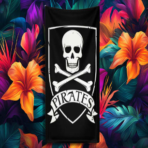 Berühmte Pirate Skull Bones Banner