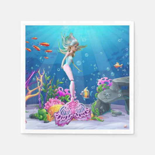 Berühmte Puppe, gekleidet als Meerjungfrau Serviette (Vorderseite)