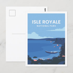 Berühmte Reiseort-Illustration Isle Royale Postkarte