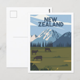Berühmte Reiseziel-Illustration Neuseeland Postkarte