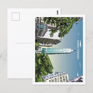 Berühmte Reiseziel-Illustration Taipei Taiwan Postkarte