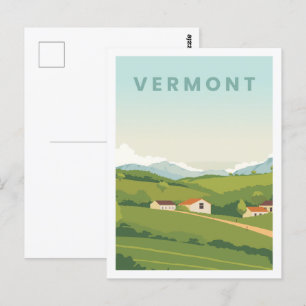 Berühmte Reiseziel-Illustration Vermont USA Postkarte