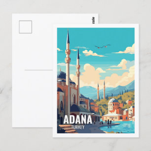 Berühmte Reiseziele in Adana Türkei Postkarte