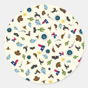 Berühmte Staatsikonen Texas-Einzelteile Runder Aufkleber