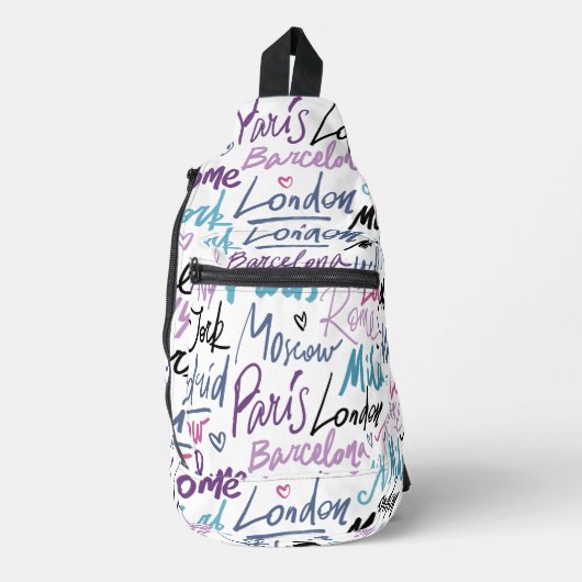 Berühmte Städte der Welt Crossbody Bag (Vorderseite)