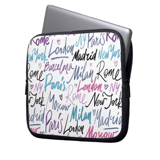 Berühmte Städte der Welt Laptopschutzhülle (Vorderseite Links)