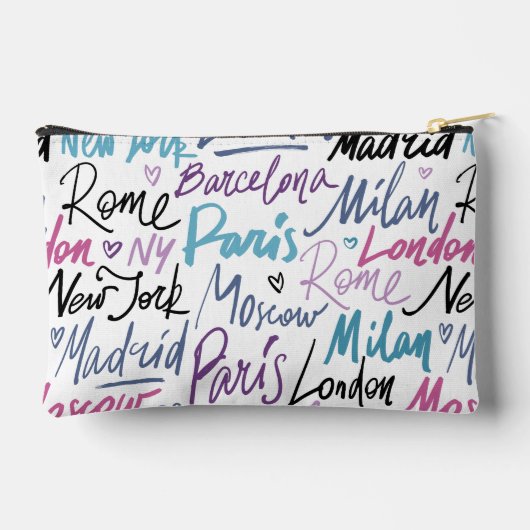 Berühmte Städte der Welt Zubehörtasche (Rückseite)