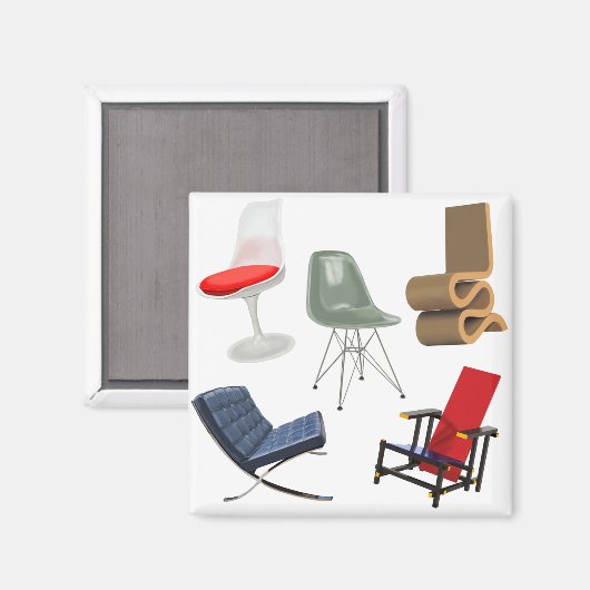 Berühmte Stühle Magnet (Vorderseite/Rückseite)