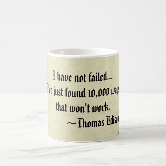 Berühmte Thomas Edison Tasse für Erfolg und Fehlsc (Mittel)