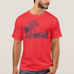 Berühmte Vintage Art Great Ocean Wave Hokusai Spec T-Shirt