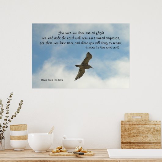 Berühmte Worte: Flight - Seagull - Poster (Küche)