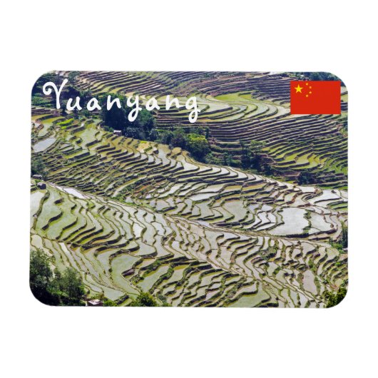 Berühmte Yuanyang Rice Terraces - Yunnan, China Magnet (Horizontal)