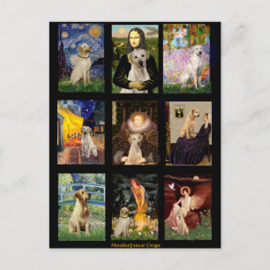 Berühmter Art Gelbe Labrador Composite Postkarte