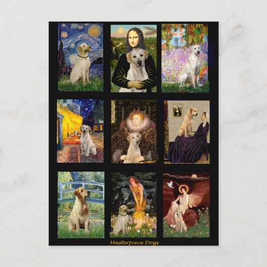 Berühmter Art Gelbe Labrador Composite Postkarte (Vorderseite)