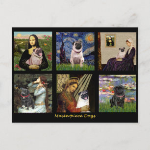 Berühmter Art Mops Composite #1 Postkarte