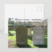 Berühmter Autor Jerome K Jerome Headstone,  Postkarte (Vorne/Hinten)