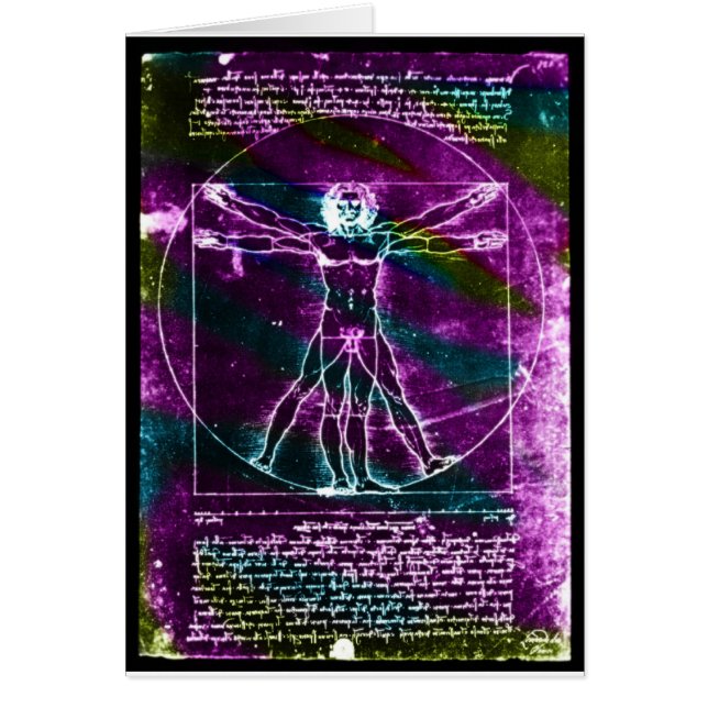 Berühmter DaVinci Mann beim Kreis-Zeichnen, (Vorne)