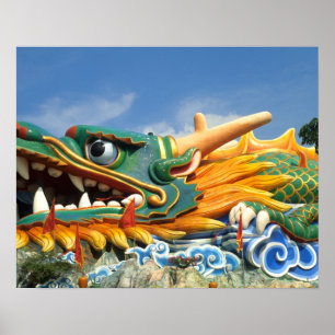 Berühmter Drache auf Haw Par Villa in Singapur As Poster