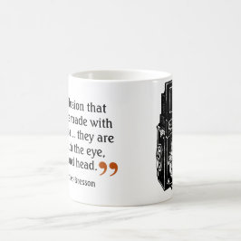 Berühmter Fotograf-Zitat 1 Doppel-Linsen-Kamera Kaffeetasse