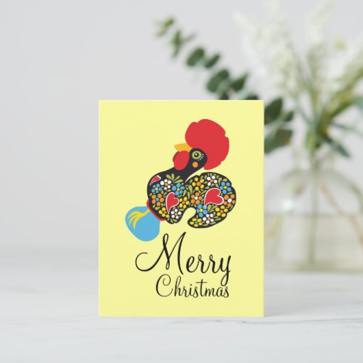 Berühmter Hahn Barcelos Nr 06 froher Weihnachten (Stehend Vorderseite)