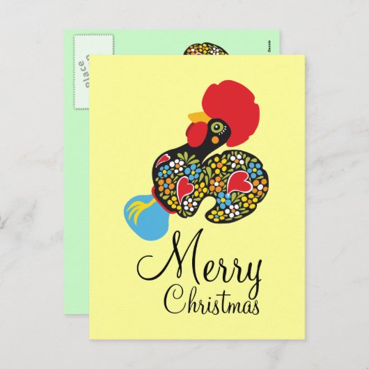 Berühmter Hahn Barcelos Nr 06 froher Weihnachten (Vorne/Hinten)