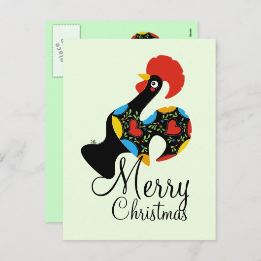 Berühmter Hahn Barcelos Nr 09 froher Weihnachten (Vorne/Hinten)