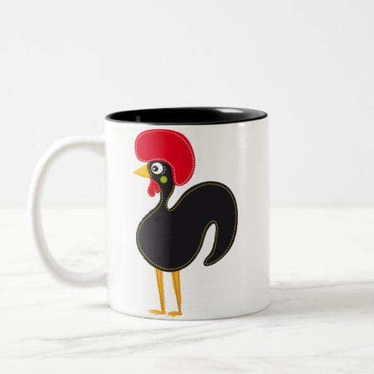 Berühmter Hahn von Barcelos 01 Zweifarbige Tasse (Links)