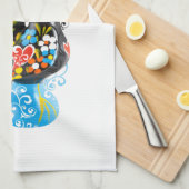 Berühmter Hahn von Barcelos Nr 06 - Blumenausgabe Handtuch (Viertel Falte)