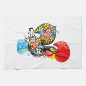 Berühmter Hahn von Barcelos Nr 06 - Blumenausgabe Handtuch (Horizontal)