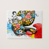 Berühmter Hahn von Barcelos Nr 06 - Blumenausgabe Puzzle (Horizontal)