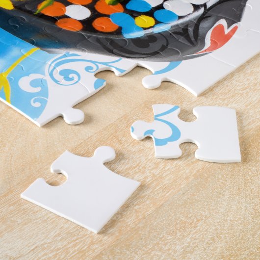 Berühmter Hahn von Barcelos Nr 06 - Blumenausgabe Puzzle (Seite)