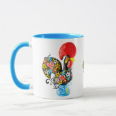 Berühmter Hahn von Barcelos Nr 06 - Blumenausgabe Tasse (Links)